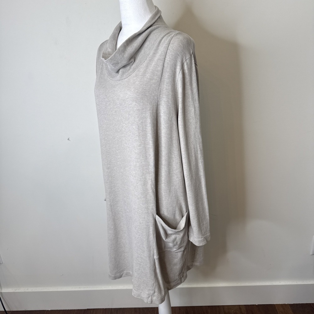 J.Jill Pure Jill Cowl Tunic Top Soft Touch Cotton Lagenlook Quiet Luxury PXL